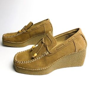 Candie’s Square Toe Moccasin Wedges